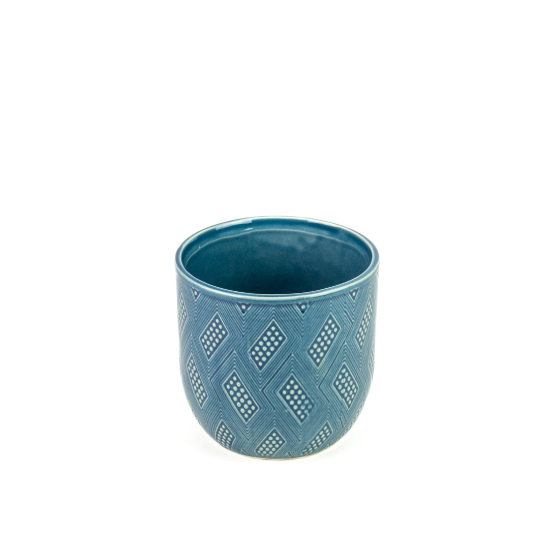 Blue Domino Pot 12cm