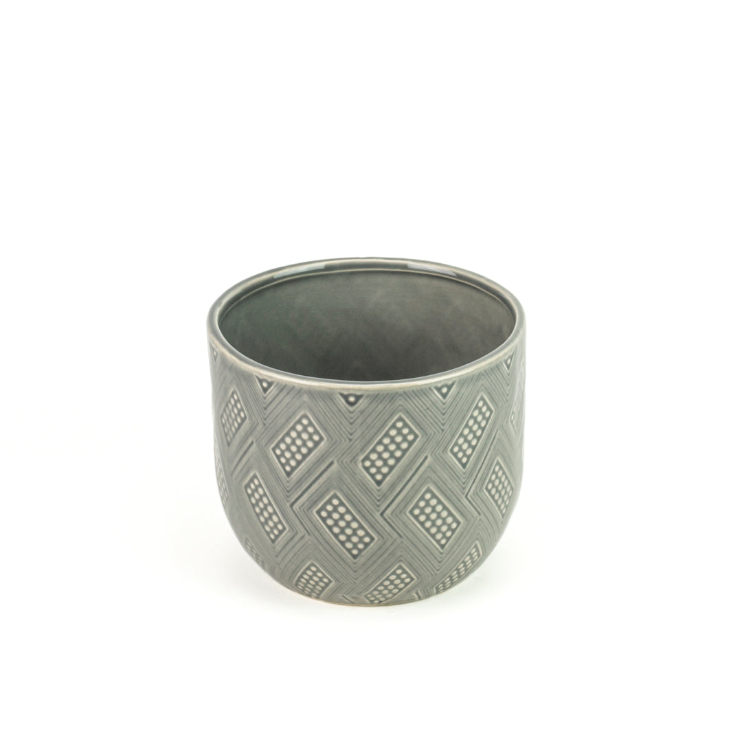 Grey Domino Pot 14cm